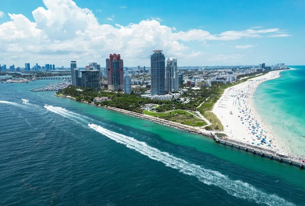 overhead shot miami beach